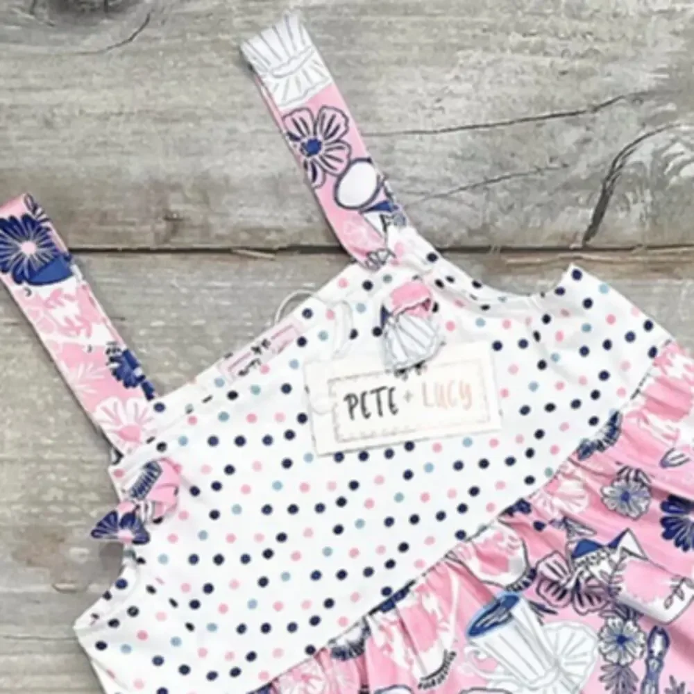 PETE + LUCY Vintage Tea 2 Piece Babydoll Top and Capris Set 2T